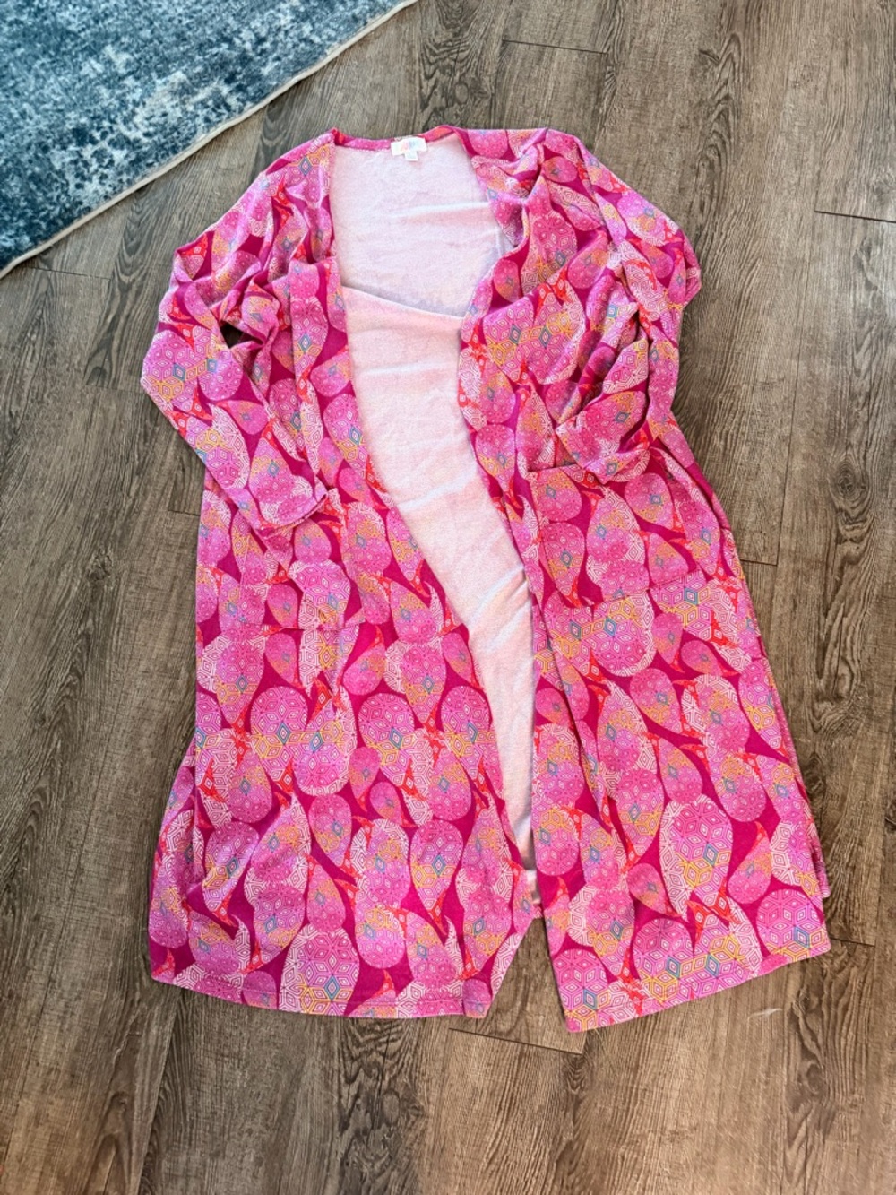 Pink Patterned LulaRoe Sarah Cardigan